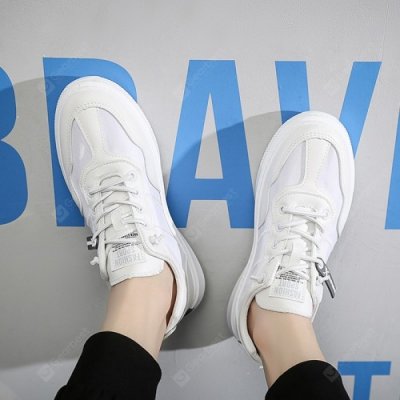 Men Sneaker Round Toe Lace-Up Canvas Flat Shoes Comfortable Casual Footwear