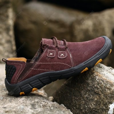 Autumn / Winter Men's Hiking Shoes Waterproof and Breathable Outdoor Leisure Sports Leather Shoes Non-slip Soft Bottom Climbing Shoes